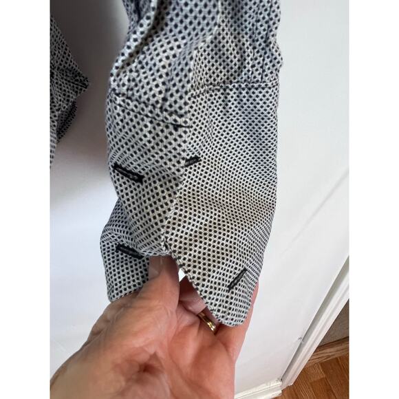 John Varvatos Men's Diamond Print Button Up Shirt French Cuff Dressy - L - Picture 7 of 8